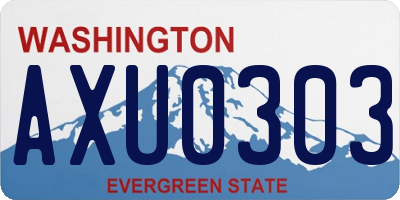 WA license plate AXU0303