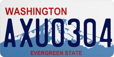WA license plate AXU0304