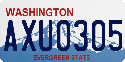 WA license plate AXU0305