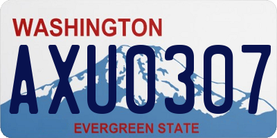 WA license plate AXU0307