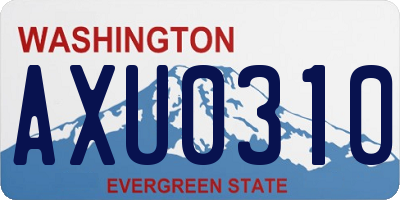 WA license plate AXU0310