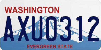 WA license plate AXU0312