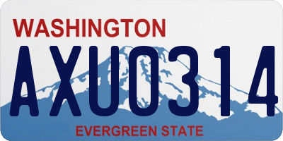 WA license plate AXU0314