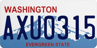 WA license plate AXU0315