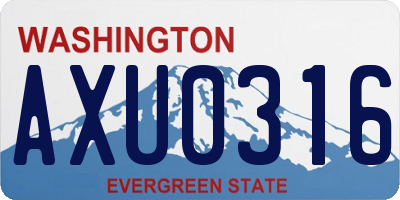 WA license plate AXU0316