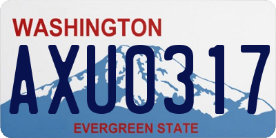 WA license plate AXU0317