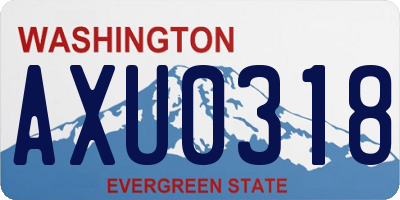 WA license plate AXU0318