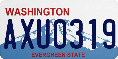 WA license plate AXU0319