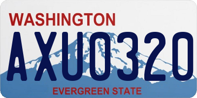 WA license plate AXU0320