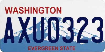 WA license plate AXU0323