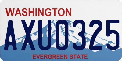 WA license plate AXU0325