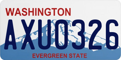 WA license plate AXU0326