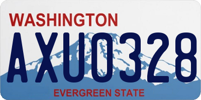 WA license plate AXU0328