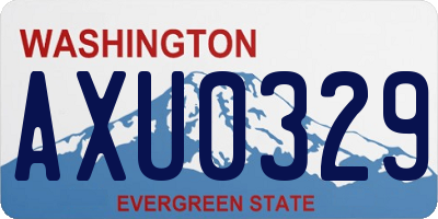 WA license plate AXU0329