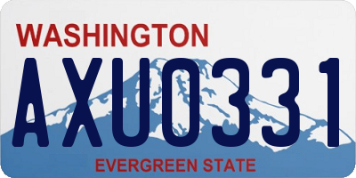 WA license plate AXU0331