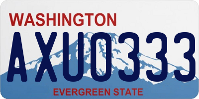 WA license plate AXU0333