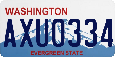 WA license plate AXU0334
