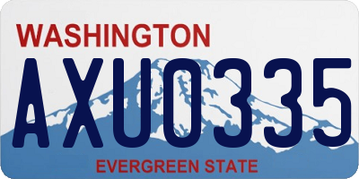 WA license plate AXU0335