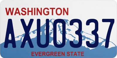WA license plate AXU0337
