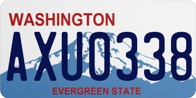WA license plate AXU0338