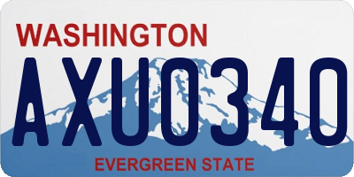 WA license plate AXU0340