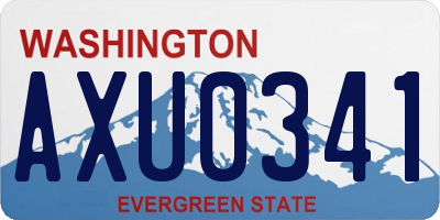 WA license plate AXU0341