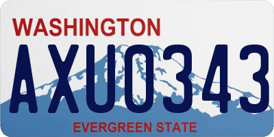 WA license plate AXU0343