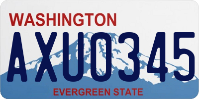 WA license plate AXU0345