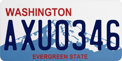 WA license plate AXU0346