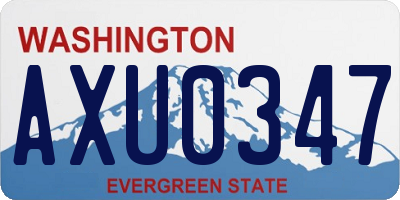 WA license plate AXU0347