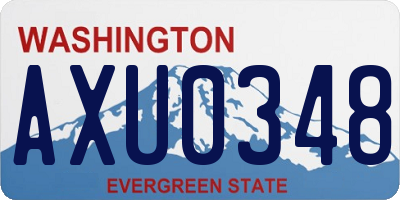 WA license plate AXU0348