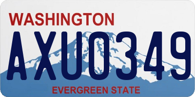 WA license plate AXU0349