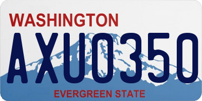 WA license plate AXU0350