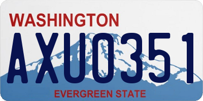 WA license plate AXU0351