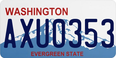 WA license plate AXU0353