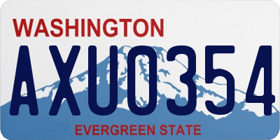 WA license plate AXU0354