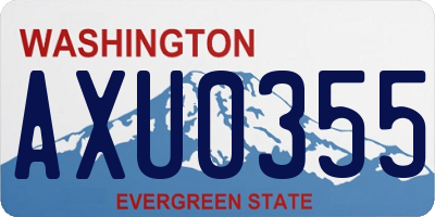 WA license plate AXU0355