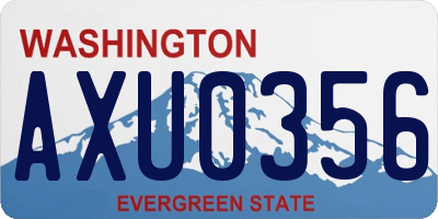 WA license plate AXU0356