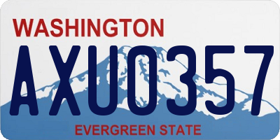 WA license plate AXU0357