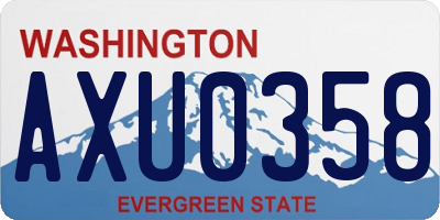 WA license plate AXU0358