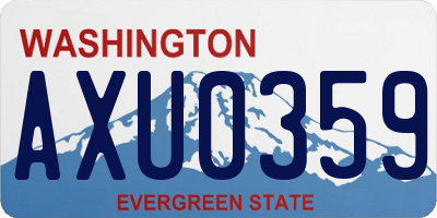WA license plate AXU0359