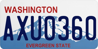 WA license plate AXU0360