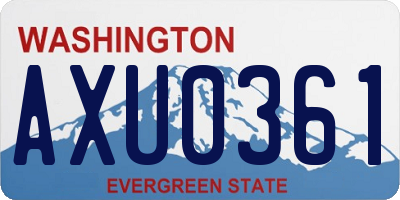WA license plate AXU0361