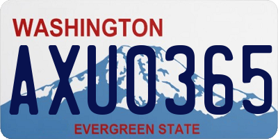 WA license plate AXU0365