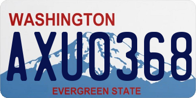 WA license plate AXU0368