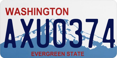 WA license plate AXU0374