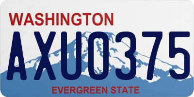 WA license plate AXU0375
