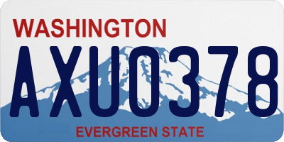 WA license plate AXU0378
