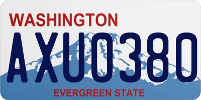WA license plate AXU0380