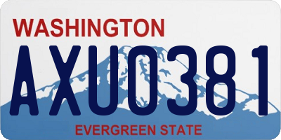 WA license plate AXU0381